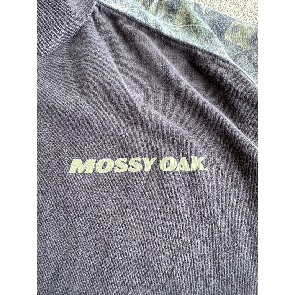 Mossy Oak Shirt Mens Extra Large Break Up Polo Black Camo Short Sleeve Hunting - Picture 10 of 10
